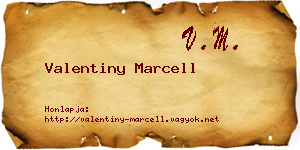 Valentiny Marcell névjegykártya